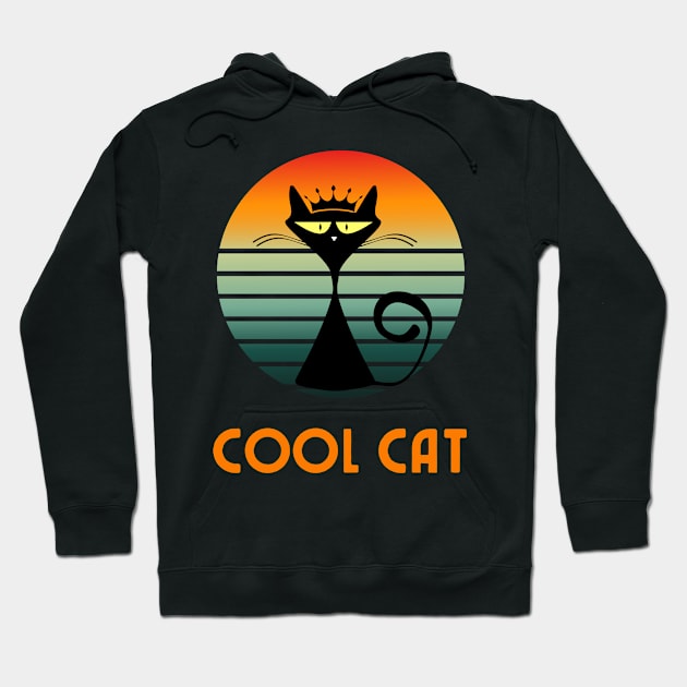 Retro Cool Cat Hoodie by AbrasiveApparel